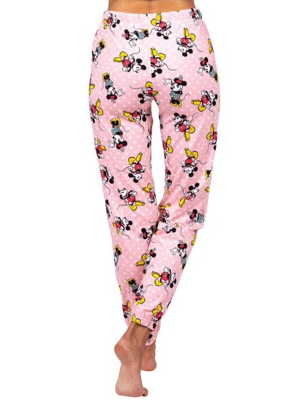 Disney Mickey Minnie Mouse Polka Dot Pajama Pants Pink Large NWT - Picture 3 of 10
